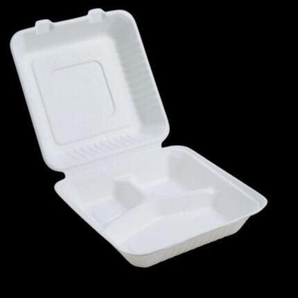 8"x8" Clamshell Bagasse Box