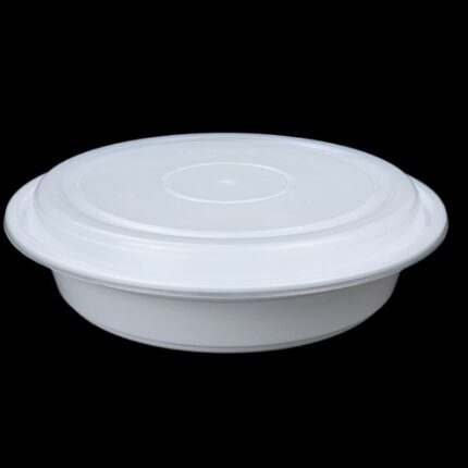 9" 48 oz White Plastic Containers