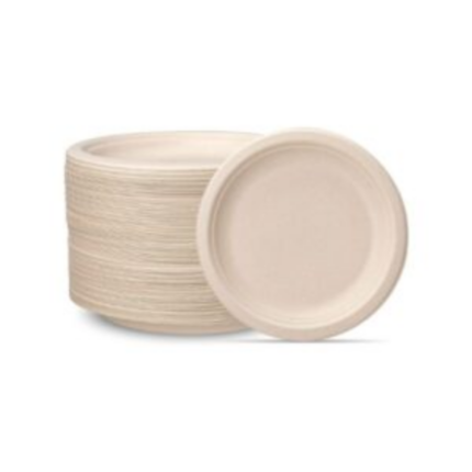 6" Round Bagasse Plates