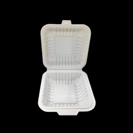 6″x6″ Cornstarch Containers 1 Compt 500/pcs White