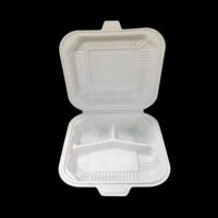 8"x8" Cornstarch 3 Compartment Containers