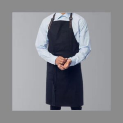 Apron with Leather Neck Strap-1/pcs-Black