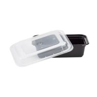 Black Rectangular Reusable plastic food container