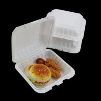 Compostable Square Hinged Clamshell Food Containers 9x9- Heavy Duty Disposable to go Containers, Eco-Friendly Takeout Box, Bagasse Fiber