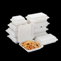 Manufacturer Biodegradable Cornstarch Food Container Disposable Takeout Take out Clamsell Box Packaging Tableware