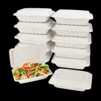 Manufacturer Biodegradable Cornstarch Food Container Disposable Takeout Take out Clamsell Box Packaging Tableware