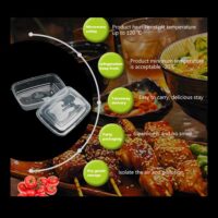 24 Oz Rectangular Plastic Containers with Lid - Microwave Safe - Clear- 150pcs/ Box