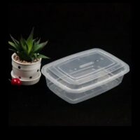 16 Oz Rectangular Plastic Containers with Lid-Microwave Safe- Clear -150pcs/ Box