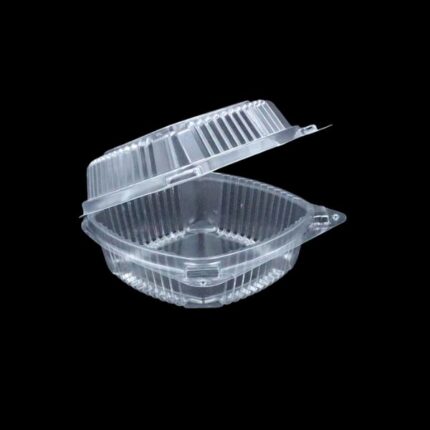 5"x5" Hinged Rectangle Container Clear Pack/400