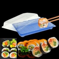 Blue Sushi Tray Clear Lid _ 9.25x5.71x2_ - 400 Sets