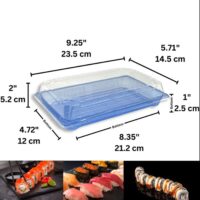 Canada Best Blue Sushi Tray W_ Clear Lid _ 9.25x5.71x2_ - 400 Sets