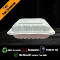 8X8 MFPP Takeout container 1 Compartment takeout